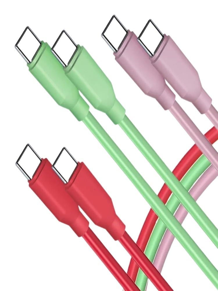 Cavo da USB-C a tipo C colorato per PD 60 W ricarica rapida*/ing Cavo di tipo C in silicone liquido accessori (1 m 3 pezzi, verde)