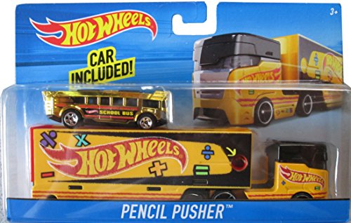 Hot Wheels 2017 Pencil Pusher Hauler con Autobús Escolar miniatura 1