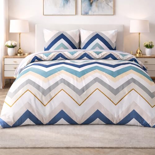 Meteorwi Home - Funda Nórdica Cama 105 Microfibra Cepillada Suave – Juego de 3 Piezas con Funda de Edredón 180x220cm, Sabana Bajera 105x200cm, 1 Funda de Almohada 45x70cm (T-Modelo 3, Cama 105cm)