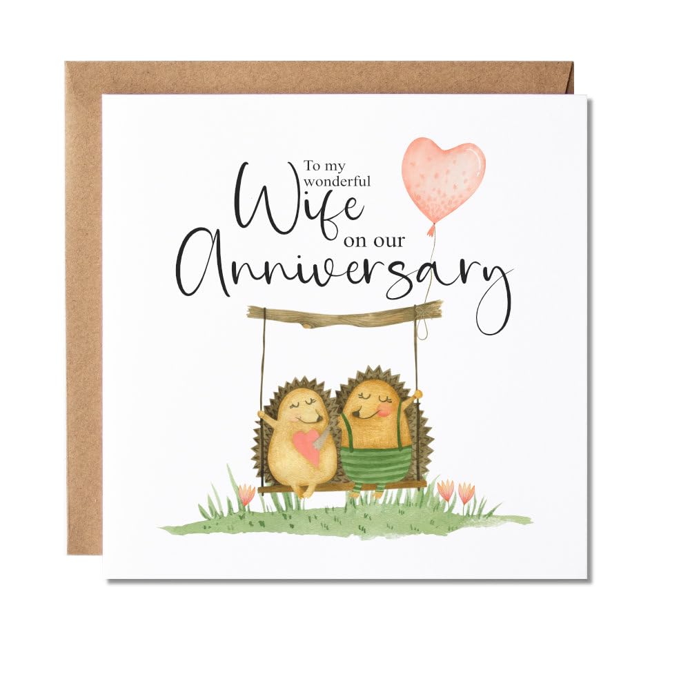 Maise & Rose Anniversary Card For Wife Cute Wife Anniversary Card 281
