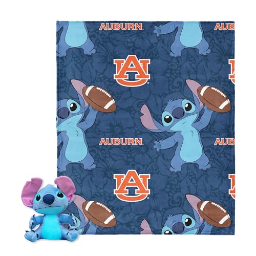 Northwest NCAA Auburn Tigers Stitch Hugger Pillow & Silk Touch Throw Blanket Set, 40 x 50 Inches