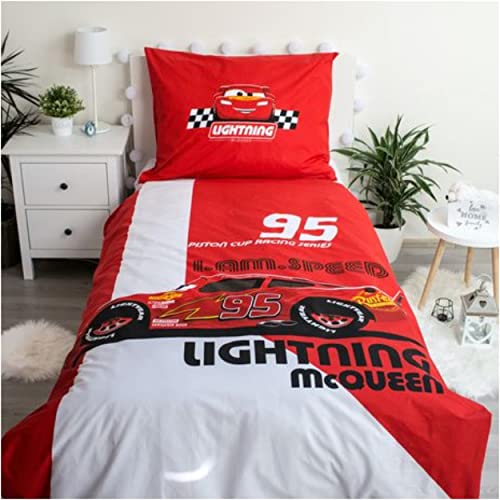 Jerry Fabrics F - Juego de funda nórdica - Cars - 2 piezas - Niño - Funda nórdica - Reversible - 140 x 200 - Funda de almohada - 70 x 90 cm - 100% algodón Cover