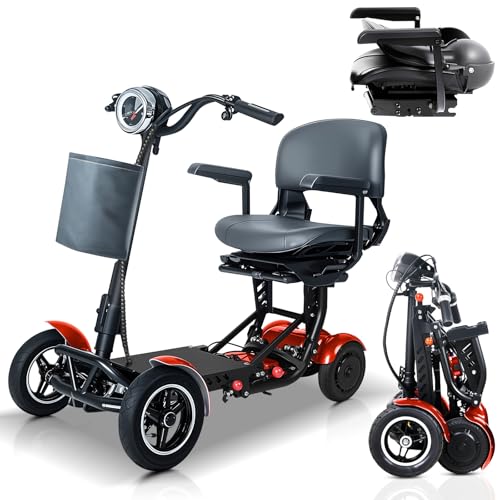 Image of Mobility Scooters for Seniors & Adults- 4 Wheel Foldable Portable Electric Scooter, 500W Dual Motor, 30-Mile Range, 11 MPH, All-Terrain Lightweight Folding Mobility Scooter Lightweight for Adults