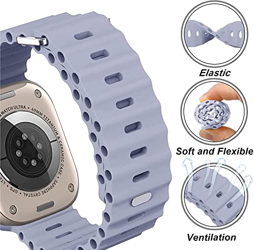 Image of IBS Ultra Seris 8 Smart Watch Men Two Watch NFC Door Unlock Smartwatch Bluetooth Call Wireless Charge Fitness Bracelet (Ultra Lavender Rubber Strap(LRS))