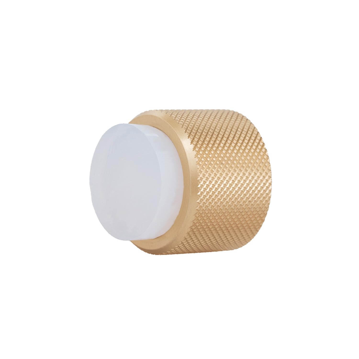EVI Herrajes | Designer Wall Door Stop - Diamond Knurled - 28x28mm - Brass Finished Matte - Adhesive and Screw Fastening | I-040891