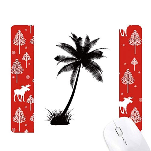 Cocotier plage tapis de souris Noël forêt woods cadeau silhouette noire