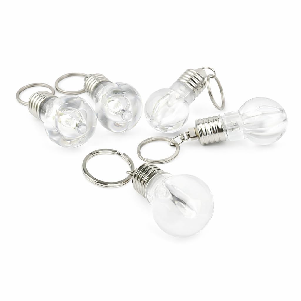 Amazon | [ZooooM] 5個 セット 電球 LED キーホルダー カラフル 七色