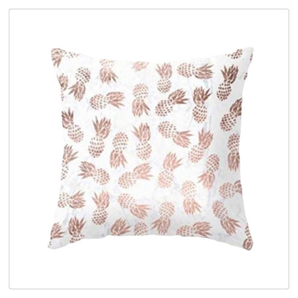 MFJGHU Rose Gold Pillowcase Polyester Peachskin Pillow Case Home Sofa Throw Cover Short Plush Velvet Bed Decoration(Style A)