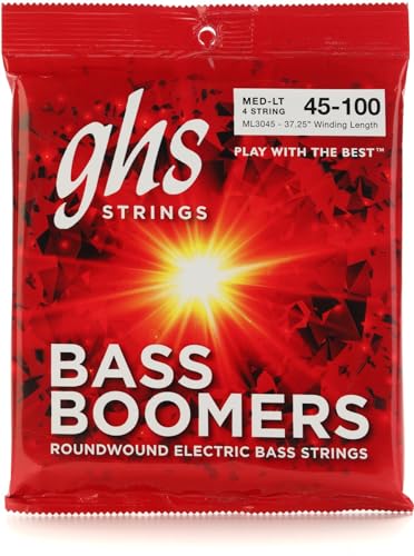 GHS Strings ML3045 Bass Boomers Bass Guitar Strings Set, Medium Light, 45-100