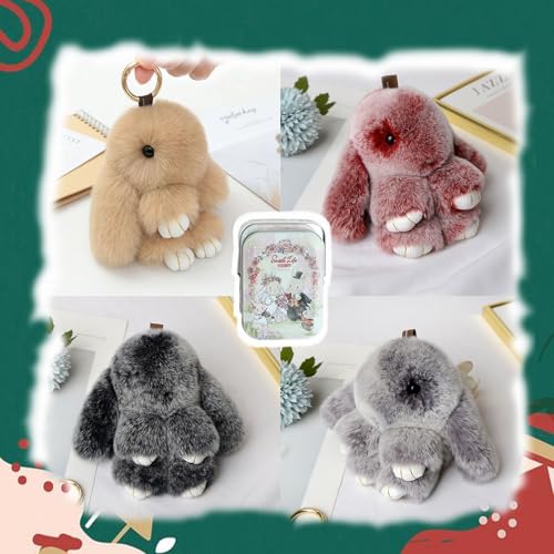 Image of BOVVSKY Bunnylulu Keychain with Box, Bunny Keychain with Tin, BunnyCute Plush Key chain