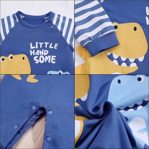 2-Pack Baby Boys Girls Clothes Newborn Cartoon Dinosaurs Print Long Sleeve Romper Animals Onesie4