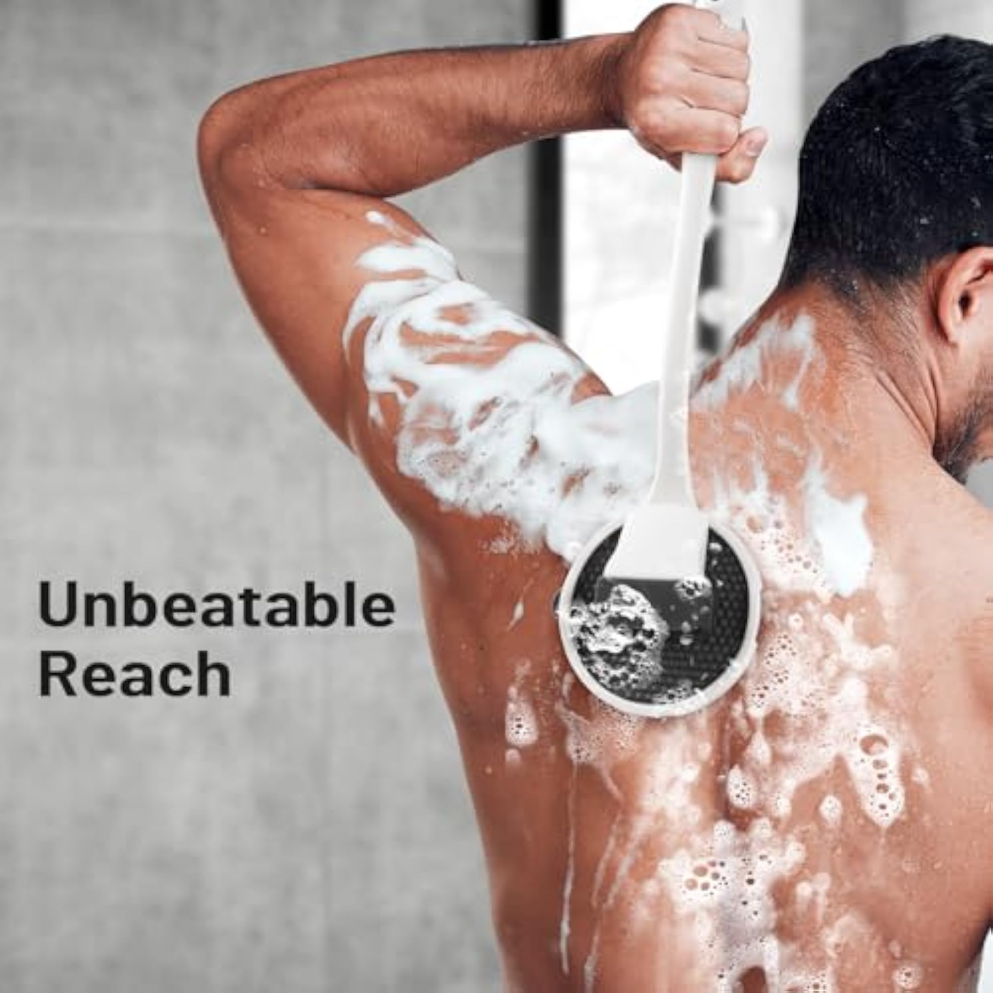 Detachable Silicone Back Scrubber with Long Handle