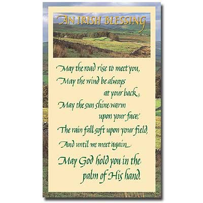 E's Guardian Angel Irish Blessing Holy Prayer Card May The Road Rise Up to Meet 3 by 5 Inch