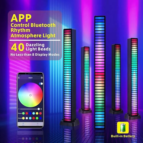 Image of 32-Bit RGB Rhythm Light Sound Control Voice Activated for Desktop Table Gaming Room Car TV DJ and Home Rechargeable | Night Light | (Rhythm-Light)