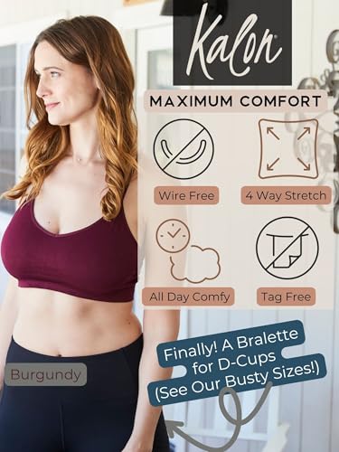 Image of Kalon Women's 4 Pack Demi Padded Bralette Wireless Comfortable Bra