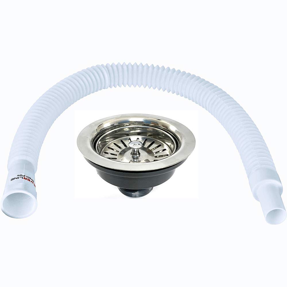 SILVER LINE Stainless Steel Sink Coupling with Drain Pipe
