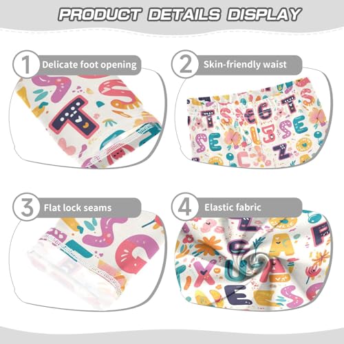 KLL Scandinavian Style Alphabet Toddler Girls' Active Leggings Soft Full Length Lounge Pants Running3