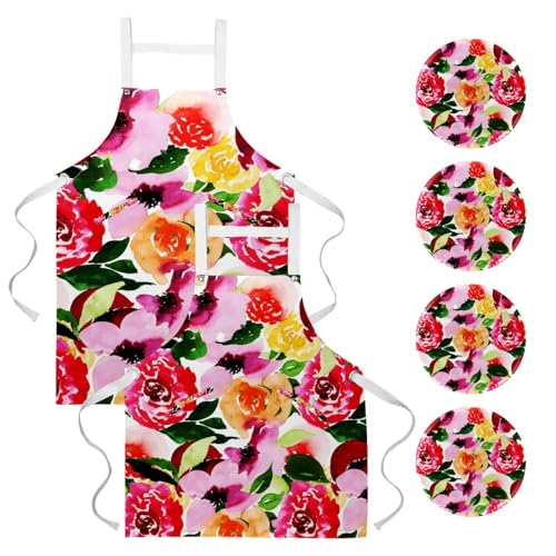 Tablier pour cuisine et pâtisserie imperméable avec 4 broches