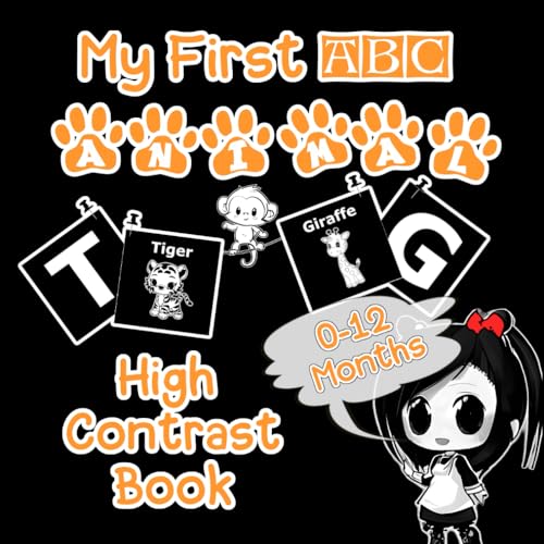 Image of My First ABC Animal High Contrast Black and White Picture | Baby Book For Newborns: Alphabet Learning | 53 pages | Great for a Gift | It Teaches and Entertains