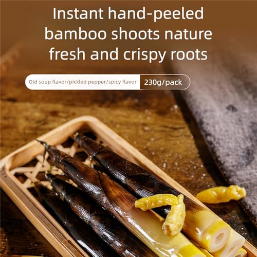 Bailisnacky Germogli Di Bambù Sbucciati A Mano 230G - Snack Autentico Cinese Morbido E Croccante! Germogli Di Bambù Sottaceto Cinesi Cucina Cinese (Sapore Di Peperone Sottaceto) - 6