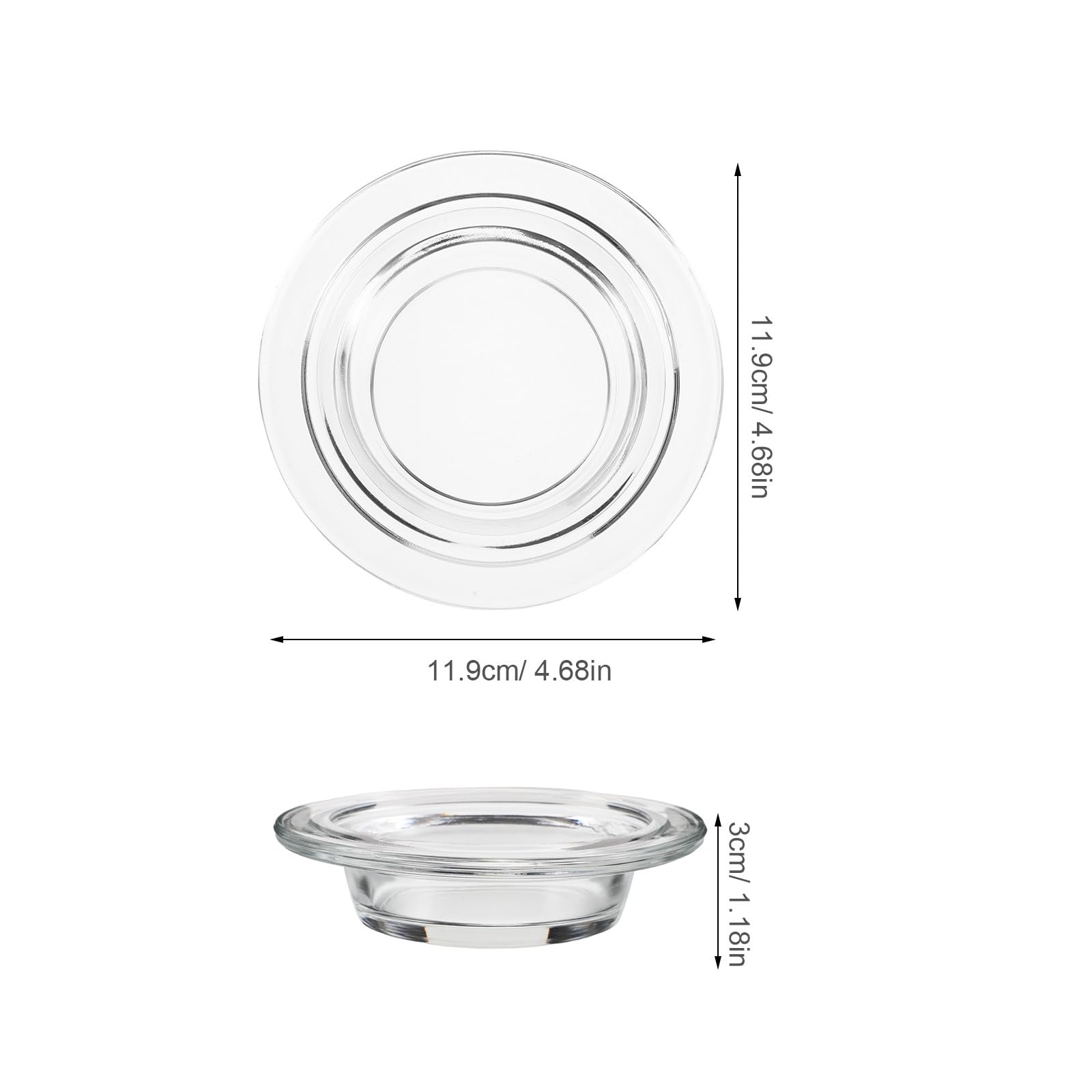 TOYANDONA Runde Wachstopf Einlage aus Glas 119mm 2 Stück-Pack Ersatzschale