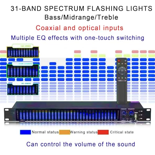 Ecualizador gráfico estéreo de 31 bandas, con función de silenciamiento, entradas coaxiales y de fibra óptica, para estudio miniatura 2
