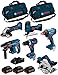 Produktbild BOSCH Kit 18V BK602BAG (GDX 18V-180 + GBH 18V-21 + GKS 18V-57 + GST 18 V-LI S + GWS 18-125 V-LI + GSR 18V-60 C + 3 Batterien 5,0 Ah + Ladegerät + 2 Taschen)