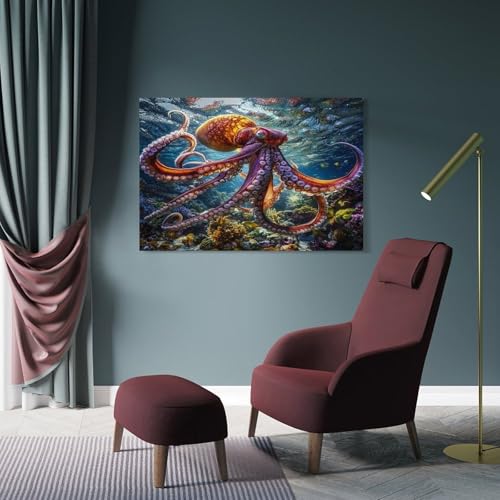 Octopus Murale Décoration Tableau Toile Durable sans Reflet - 4