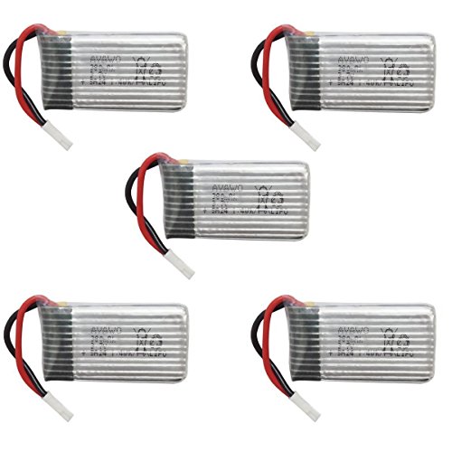 Yacool ® HUBSAN X4 H107 H107l H107c H107d Rc QuadCopter Repuestos 5pcs 380mAh 3.7v Li po Battery  plata batería de