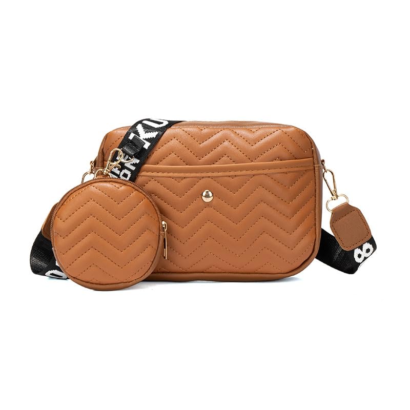 Bolsas tiracolo acolchoadas para mulheres, bolsas de ombro de grife, bolsa pequena, Marrom, Medium, marrom
