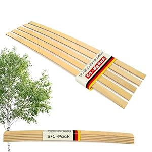 Coemo Federholzleisten Ersatzleisten für Lattenrost im Set 5 STK. + 1 Extraleiste, Größe:824 x 35 x 8