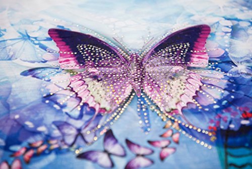 Sweet Gisele Colorful Butterfly V-Neck Shirt With Rhinestones Bling For Women,X-Large,Multicolored #TOP5