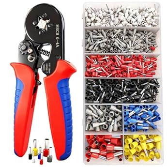 Foto di ZZXLOPEZ Set di Puntalini, Pinza Crimpatrice con 1800 Puntalini Elettrici 0,25-10mm², Pinza Crimpatrice Capicorda, Attrezzi Elettricista, Set di Capicorda Elettrici, Strumento Crimpatura Capicorda