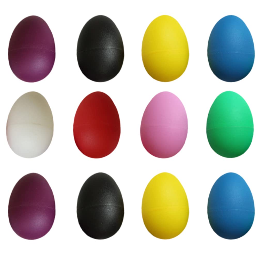TOYANDONA12pcs Egg Shakers, Colorful Sand Eggs Orff Percussion Musical Instruments Toys for Toddler Kids, Maracas Eggs Decor DIY Supplies Basket Stuffers Party Favors (Mixed Colors)