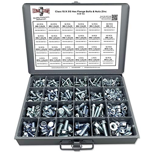 M6 M8 M10 M12 Metric Class 10.9 JIS Hex Cap Flange Frame Bolts & Nuts Zinc Assortment Kit - 375 Pieces! M6 M8 M10 M12 Metric Class 10.9 JIS Hex Cap Flange Frame Bolts & Nuts Zinc Assortment Kit - 375 Pieces!