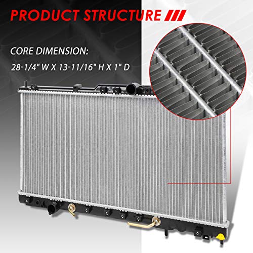 Image of Auto Dynasty Radiator Compatible with 2001-2006 Chrysler Cirrus Sebring Dodge Stratus Mitsubishi Eclipse 2.4L 2.7L AT, DPI 2438 Factory Style 1-Row Cooling Radiator, Aluminum Core