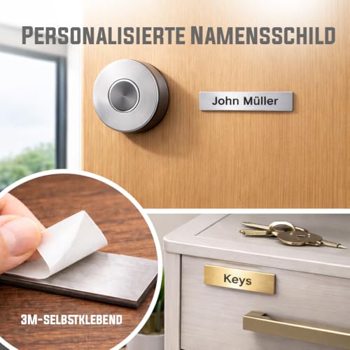 Meinearmbänder personalisierte Türschilder 2er Set – selbstklebend und wetterfest – Namensschilder für Klingel sowie Briefkasten mit Gravur… – Ansicht 2