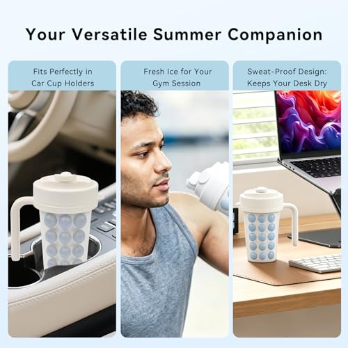 Vaso con moldes para hielo y asa, silicona e inoxidable miniatura 5