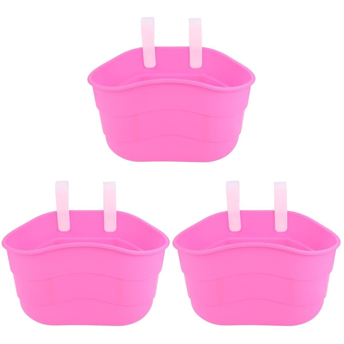 Yardwe 3piezas Cesta De Bicicleta para Niño Niña Canasta De Plástico Rosa para Scooter y Bicicleta Infantil Fácil De Instalar El Manillar Almacenamiento Práctico y Duradero