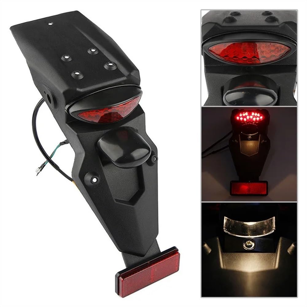Parafango motocicletta 1 pz Nero Moto Parafango Posteriore Parafango Freno Fanale posteriore 36.2x9 cm Moto Parafango Fanale posteriore Accessori Moto