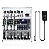 Professional Audio Mixer, Phenyx Pro PTX-15 Mixing Console, 4 Channels, USB Input, Stereo Equalizer W/ 16 Echo Effects, Ideal for Stage, Live Gigs, and Karaoke （PTX-15A)