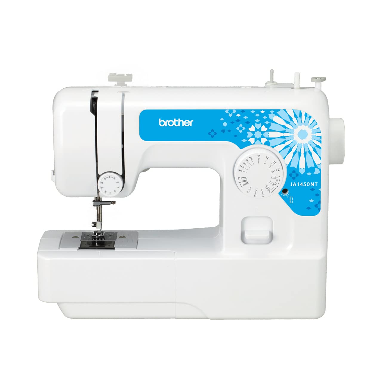 Brother Sewing Machine, JA1450NT, 14 Stitches, Automatic Needle Threader, LED Sewing Light, Instructional DVD included, White