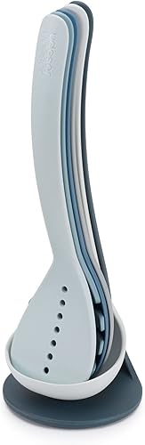 Miniatura 8 de Joseph Joseph 10526 Nest Utensils - Juego de herramientas de cocina apilables compactas con soporte de almacenamiento magnético de nailon, 5 piezas,