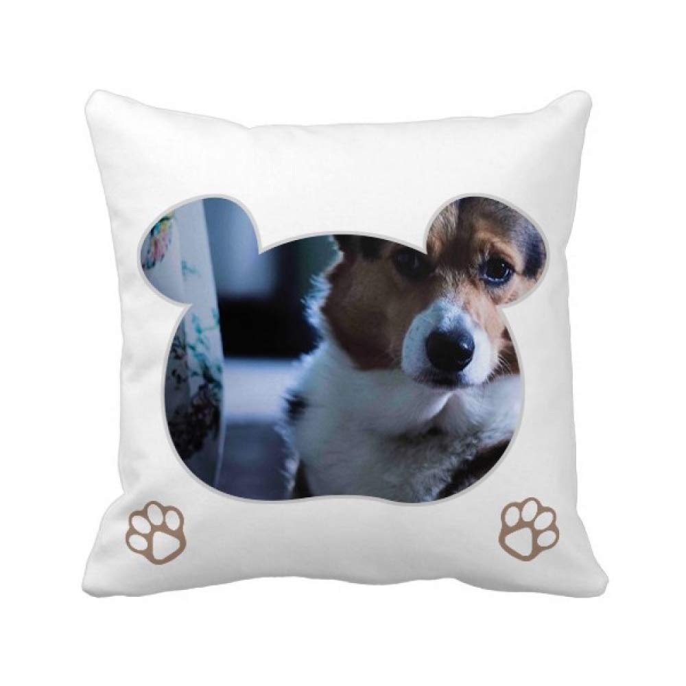 Coussin Corgi motif ours déhoussable et lavable pour lit