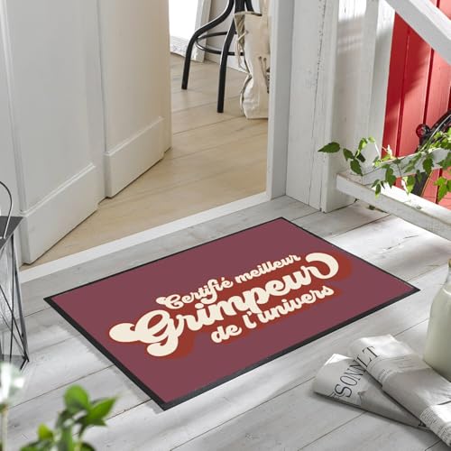 Paillasson escalade rouge extérieur pour essuyer les chaussures de randonnée