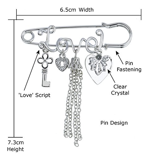 Jodie Rose 16411 - Spilla da donna, metallo, 68 mm...