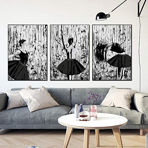 Affiche Danse Ballet pour décoration murale chambre fille portrait art peinture sur toile