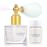 LATIBELL Body Glitter Spray, White Glitter Spray for Hair and Body, Glitter Body Spray Cosmetic Shim