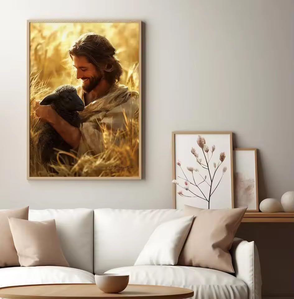 Jésus-Christ marchant sur l'eau toile décoration murale chrétienne 20x30
