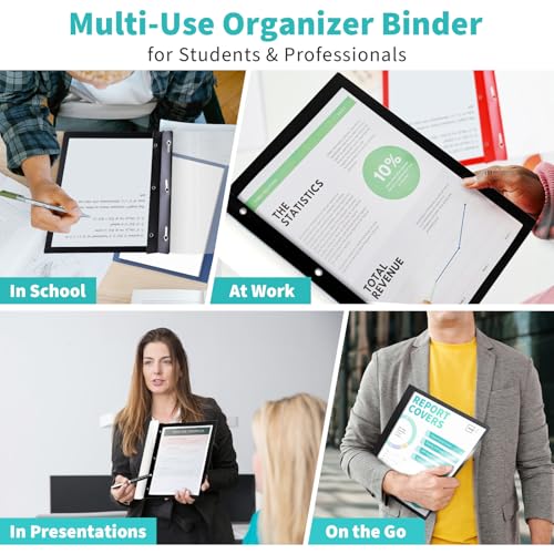 Image of Heavy-Duty Report Covers with 3 Prongs, 100-Sheet Capacity, Assorted,30Pack | Plastic Report Folders with Back Covers, 3-Prong Metal Fasteners, 8.5 x 11 Inch Letter Size, for Professional Presentations